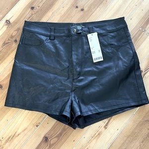 NWT Urban Outfitters Faux Leather Shorts - black size 28